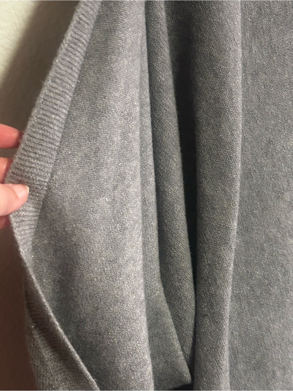 Made in Italy Cozy Open-Front Gray Knit Cardigan - Picture 4 of 8